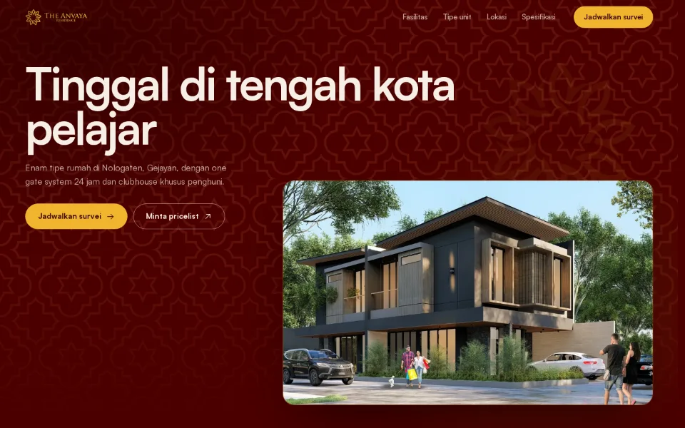 Tampilan hero V3 Immersive